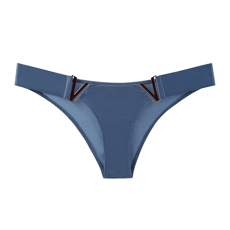 Blue sports elastic waist panty for women, made of ice silk fabric, featuring an elastic waistband for comfort and flexibility - SF0988.